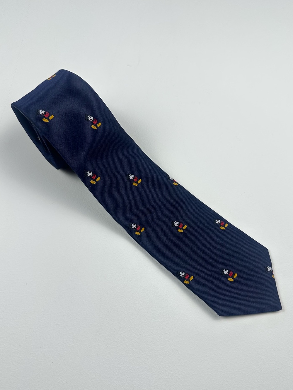 Vintage Disney Mickey Mouse Cervantes USA Navy Novelty Tie 3 1/4”